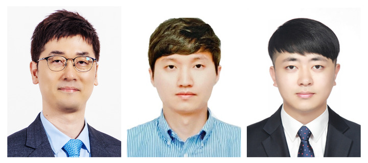 왼쪽부터 김성일 교수, 임동영 교수, 제 1저자 오용경 연구원.
