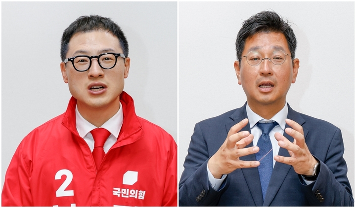 제22대 국회의원 선거 당선으로 새로운 울산 정치를 이끌 44세 동갑내기 국민의힘 남구갑 김상욱, 더불어민주당 동구 김태선 당선인(좌로부터)
