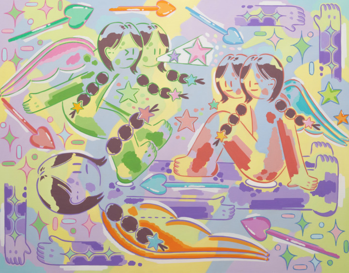 임은지 작. 또 다른 나와 나_ oil on canvas_ 91.0 x 116.8 cm_ 2024.
