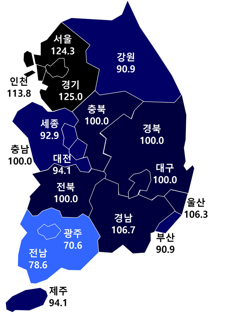 2024년 9월 아파트분양전망지수:전국 99.3
