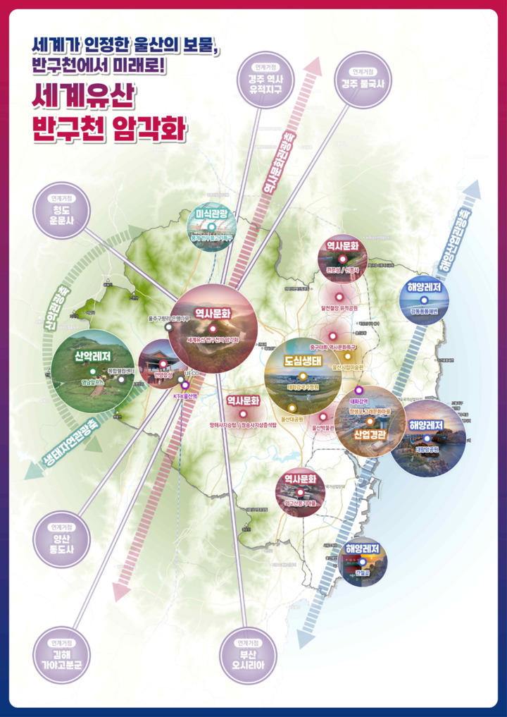 반구천의 암각화와 연계한 울산 관광 계획도. 울산시 제공
