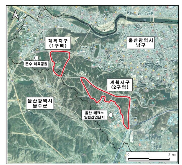 울산 수소 융·복합 밸리 사업 위치도.