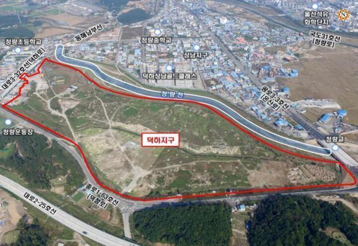 울산 울주군 덕하지구 토지구획정리사업 위치도. 울산시 제공