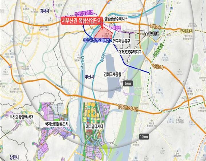 서부산권 복합산업단지 위치도.