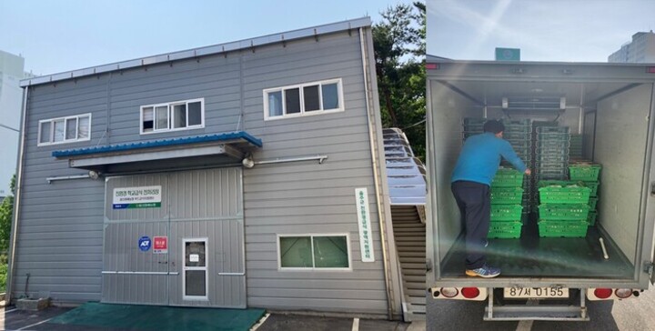 울주군 친환경급식지원센터와 배송 작업 모습. 울산매일 포토뱅크