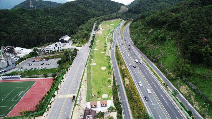 14일 개장을 앞둔 동부양산파크골프장.