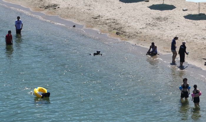 작년 울산 동구가 드론을 통해 폭염 대응을 하고 있는 모습.