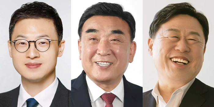 (왼쪽부터)더불어민주당 김상욱, 국민의힘 김두겸, 진보당 김종훈 후보.