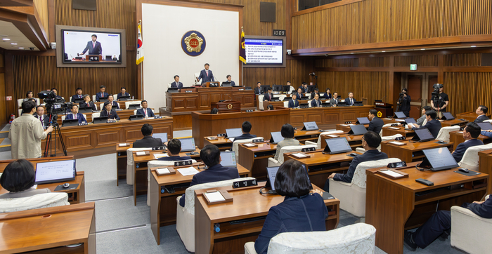 울산시의회는 22일 의회 본회의장에서 제263회 울산시의회 임시회 제1차 본회의를 개의했다. 최지원 기자