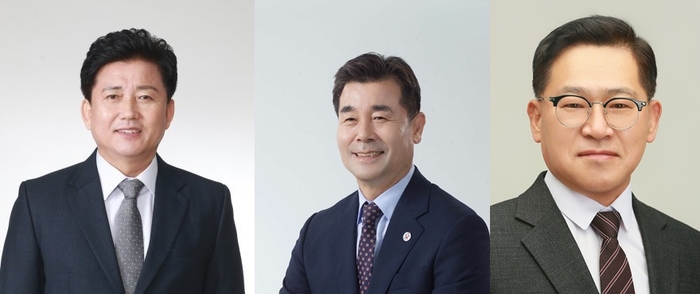 울산 중구청장에 도전하는 더불어민주당 박태완, 국민의힘 김영길, 진보당 장현수 후보.