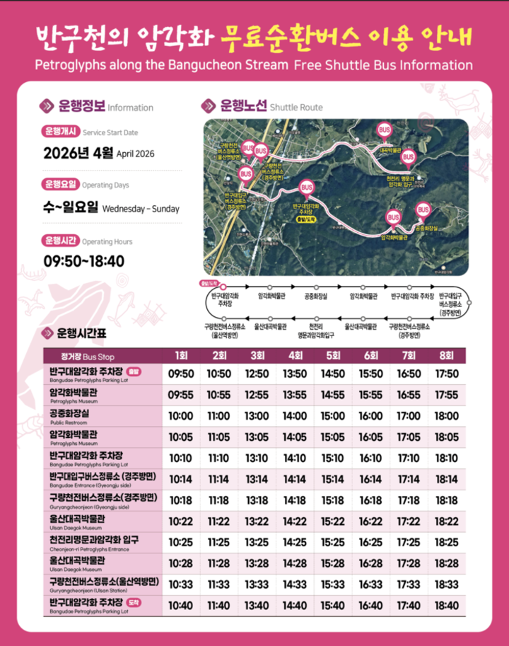 순환버스 운영 안내. 울산시 제공