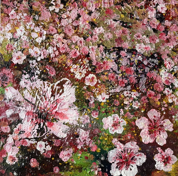 김갑수작 봄꽃 72.3x72.3cm Mixed media . 가다갤러리 제공