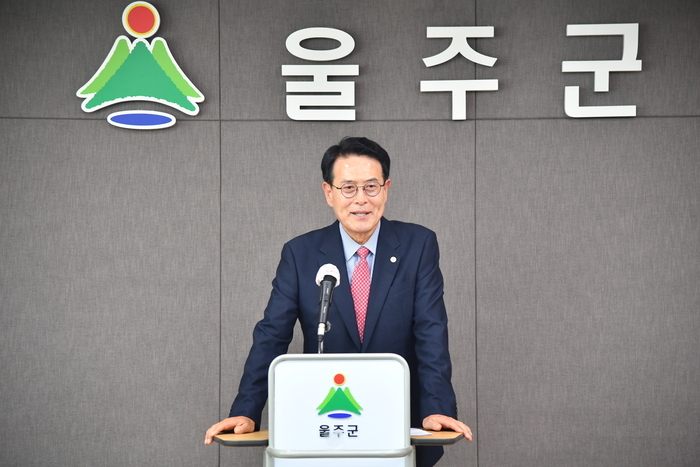 지난달 26일 국민의힘 울주군수 후보로 단수 공천된 것에 대한 입장을 밝히고 있는 이순걸 군수. 울산매일 포토뱅크