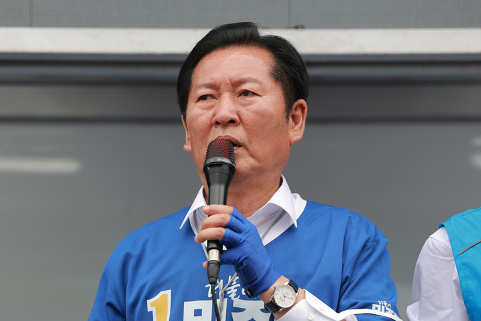 더불어민주당 정청래 총괄상임선거대책위원장. 연합뉴스