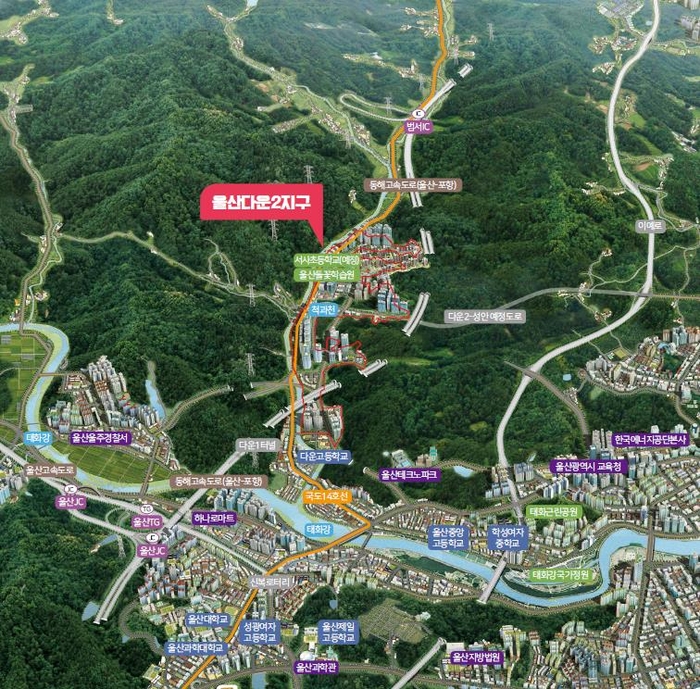 LH 울산다운2지구 위치도.-LH 부산울산지역본부 제공