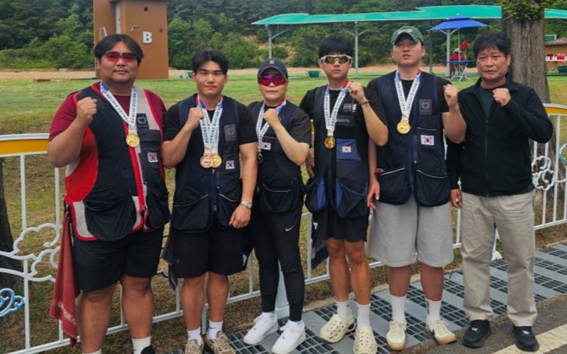 울산 북구청 사격팀이 제6회 홍범도장군배 전국사격대회에서 금메달 1개 등 메달 3개를 획득했다. 북구 제공