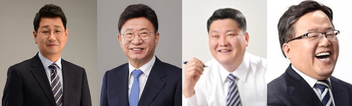 더불어민주당 울산시당 위원장 후보군. 왼쪽부터 김태선 국회의원, 이선호 전 대통령비서실 자치발전비서관, 임동호·심규명 전 울산시당위원장.