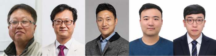 [연구진사진] UNIST 김홍태교수, 서울삼성병원 유건희 교수, 부산대의대 김윤학 교수, 황원찬 UNIST 박사, 박기범 UNIST 박사. UNIST 제공