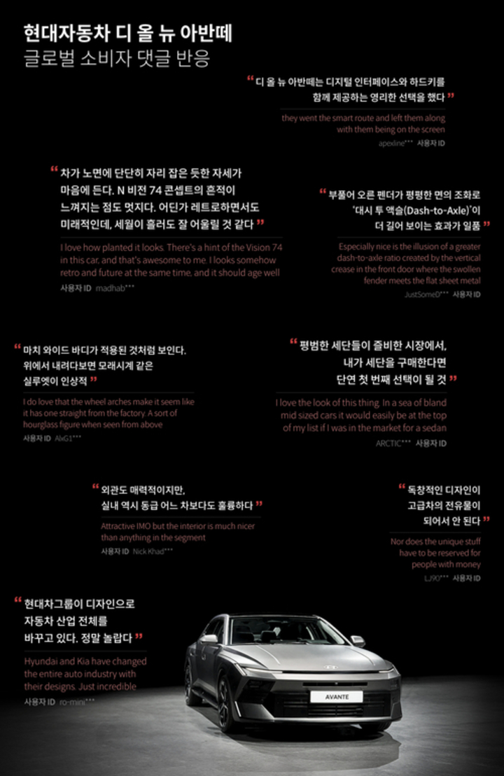현대자동차 디 올 뉴 아반떼 글로벌 미디어 반응