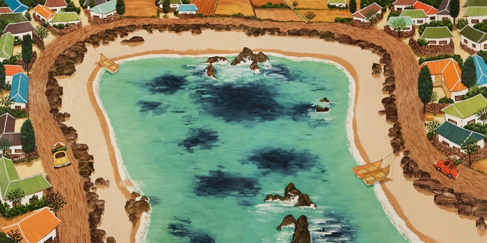 전영근  우도풍경 150x300cm oil on canvas 2014