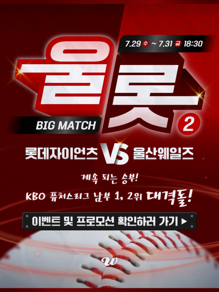 울산웨일즈가 29~31일 문수야구장에서 열리는 롯데 자이언츠와의 홈 3연전을 맞아 ‘울롯 빅매치 2’ 프로모션을 개최한다. 울산웨일즈 제공