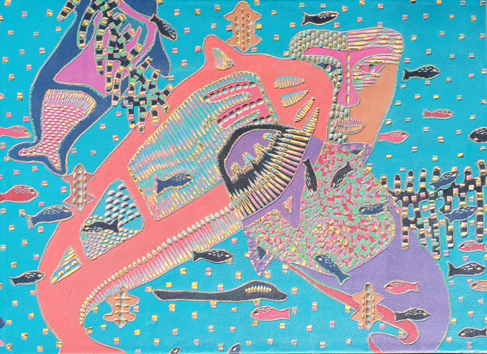 바다에 새겨진 생명의 노래(장지에 혼합안료, 72x53cm 2015)
