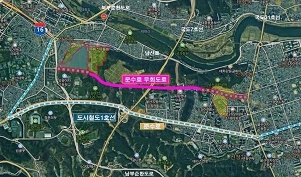 문수로 우회도로 계획도. 울산시 제공