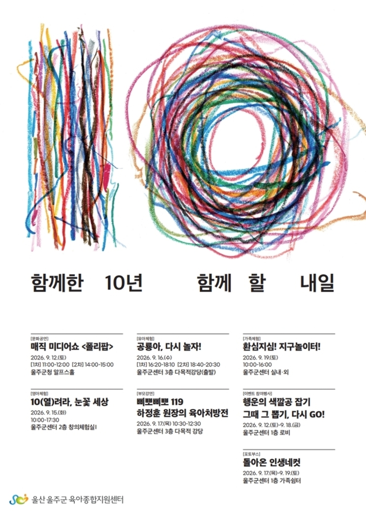울주군육아종합지원센터 개소 10주년 행사 개최 포스터. 울주군 제공