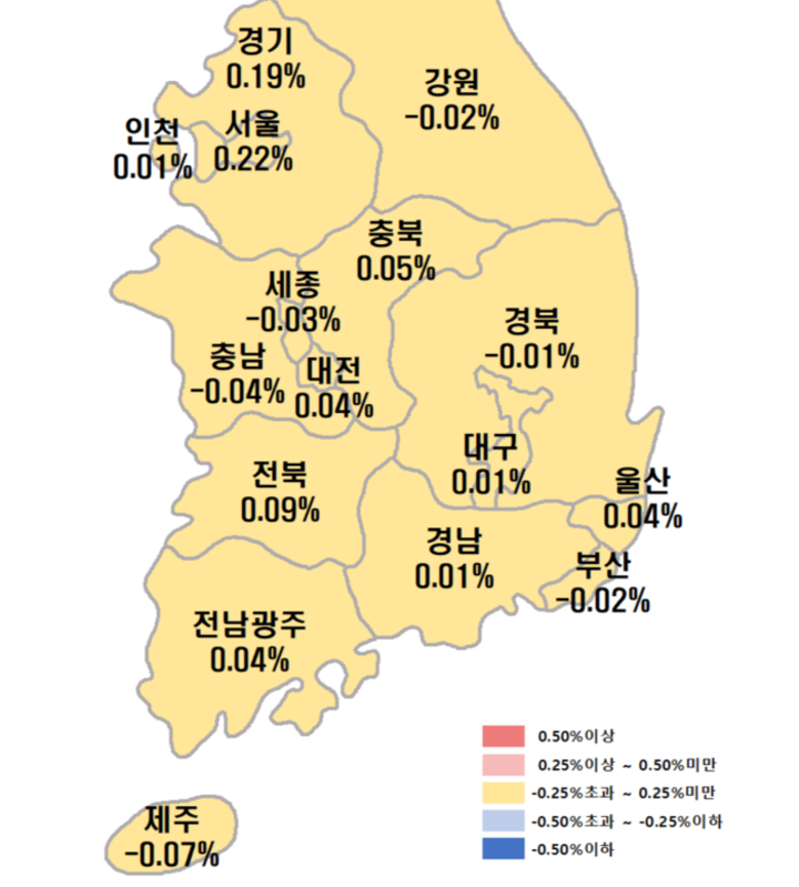 시도별 아파트 매매가격지수 변동률. 부동산원 제공