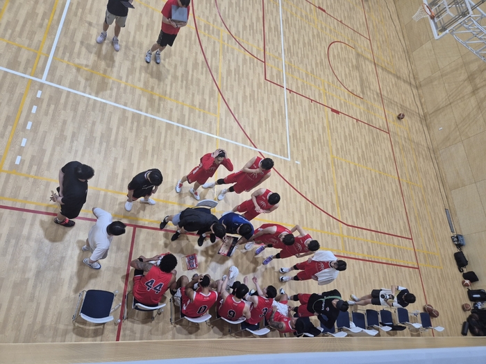현대모비스는 9일 일본 고베 신와대학교 체육관에서 나라 뱀비셔스와 연습경기를 가졌다. 현대모비스 제공