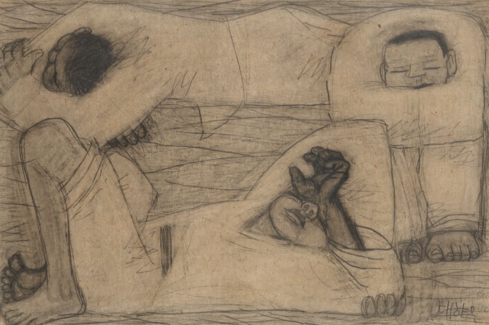 세 사람, 1943-1945, 18.3×27.7cm, 종이에 연필, 국립현대미술관 소장