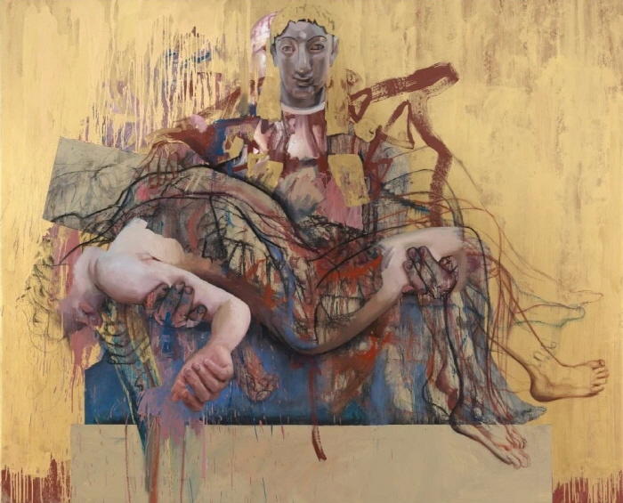 제니 사빌, ‘비잔티움Byzantium’, 2018, 캔버스에 유채, 194.3 × 239.1 cm