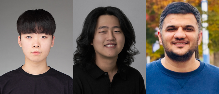 ECCV 2026 ‘덱스그래스프모션(DexGraspMotion)’ 챌린지에서 2위를 차지한 김우진, 김신우 석박사통합과정생, 무닙 박사후연구원. UNIST 제공