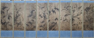 전 이징 필 사계영모도 병풍. 울산박물관 제공