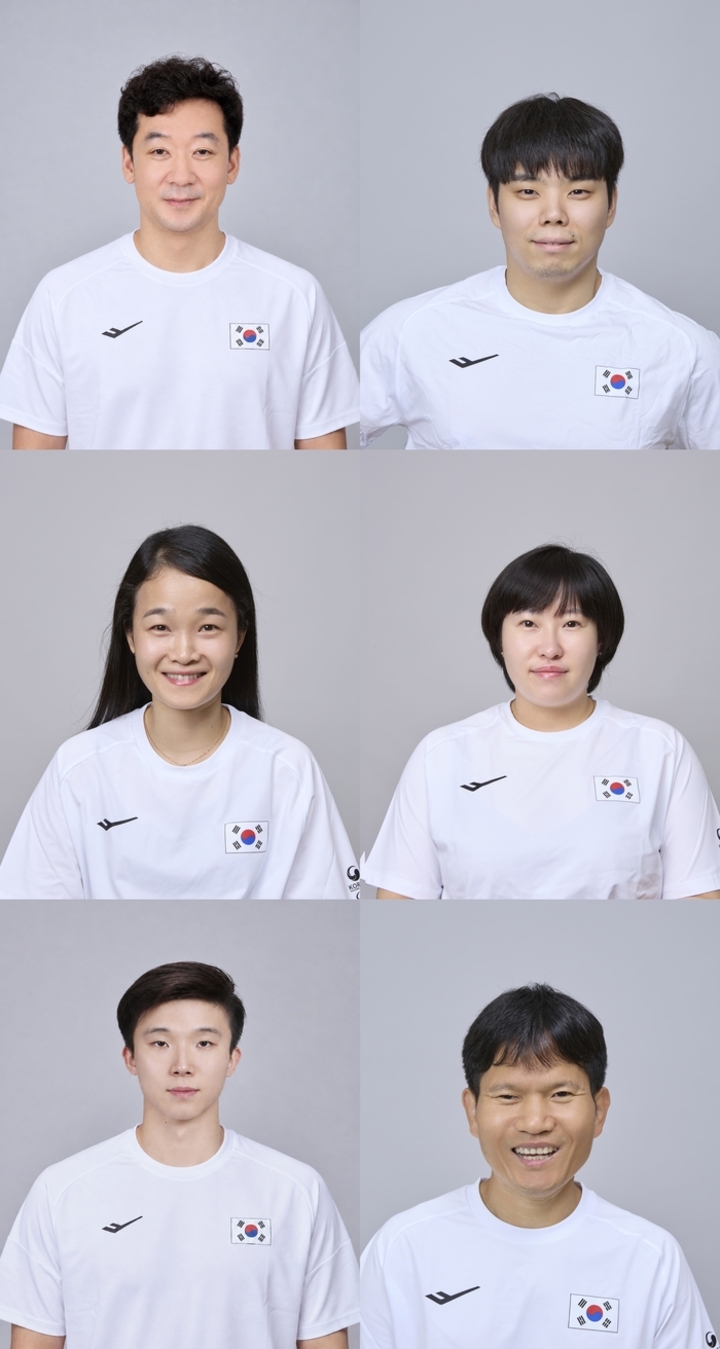 2026 아이치-나고야 아시안패러게임에 출전하는 울산 소속 국가대표 선수들의 프로필 사진. 좌우 방향으로 김경훈(배드민턴), 박해성(배드민턴), 서양희(탁구) 이미희(탁구), 강성훈(수영), 김재식(축구). 대한장애인체육회 제공