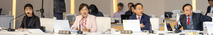 (왼쪽부터)국민의힘 김예지·서명옥·주호영·박덕흠 의원이 질의를 하고 있다. 최지원 기자