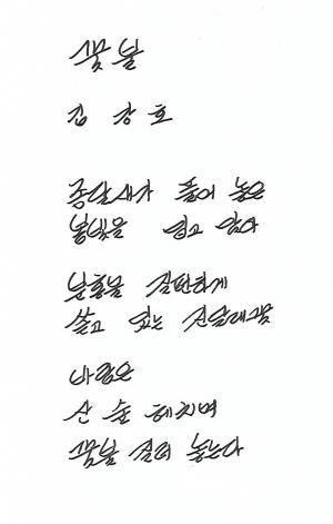 【박영식 시인 ‘육필의 향기’】(261)김강호 시인 ‘꽃불’