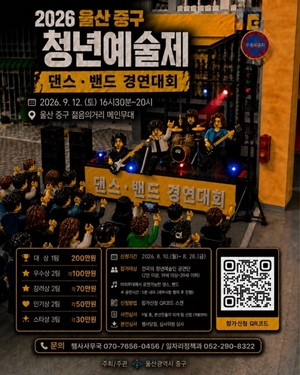 ‘2026 울산 중구 청년예술제’ 참가자 모집…대상 200만원